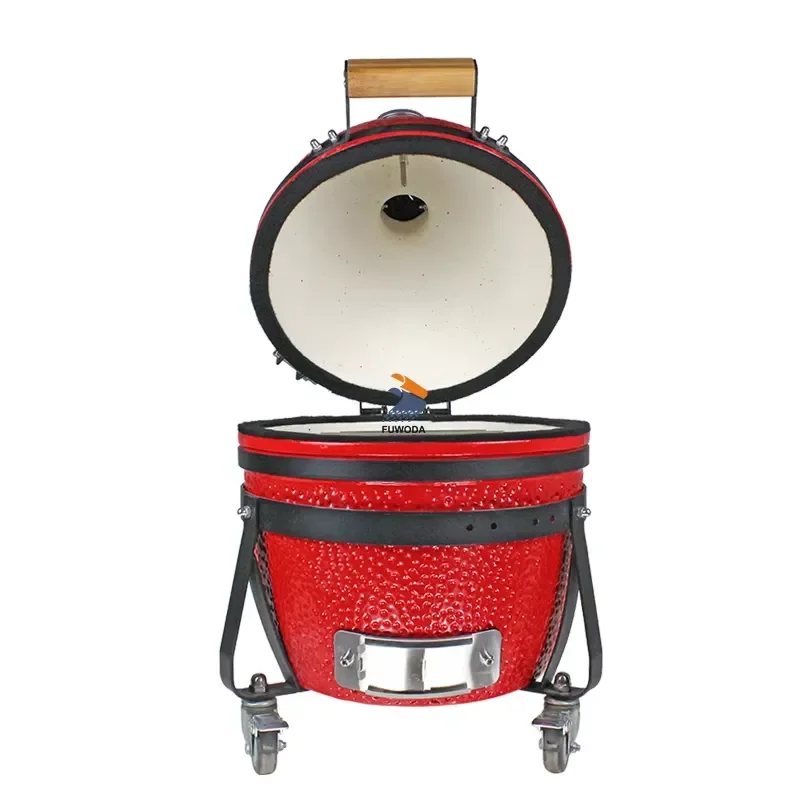 Egg Shape BBQ Kamado Mini Charcoal Grill for 14 Inch Portable Outdoor Camping Barbecue Stove