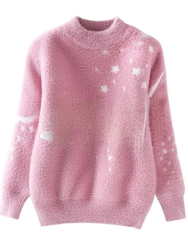 Verdikte ronde Ne gebreide trui voor kinderen Nertsen fluwelen basis irt Herfst Winter Nieuwe Sle Faionable voor grote kinderen en...