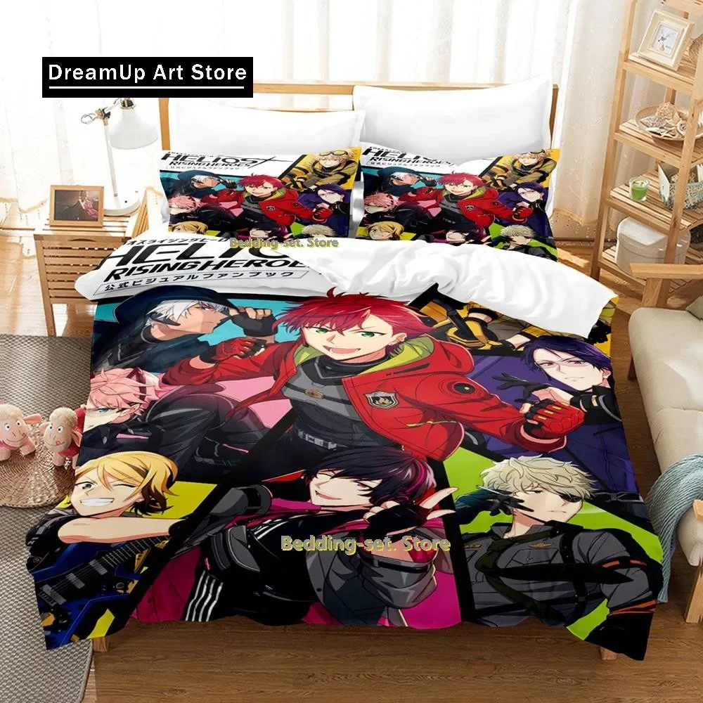 Helios Heroes Rising Set Tempat Tidur Single Twin Penuh Queen King Size Set Tempat Tidur Anak Dewasa Kamar Tidur Duvetcover Set Seprai Anime