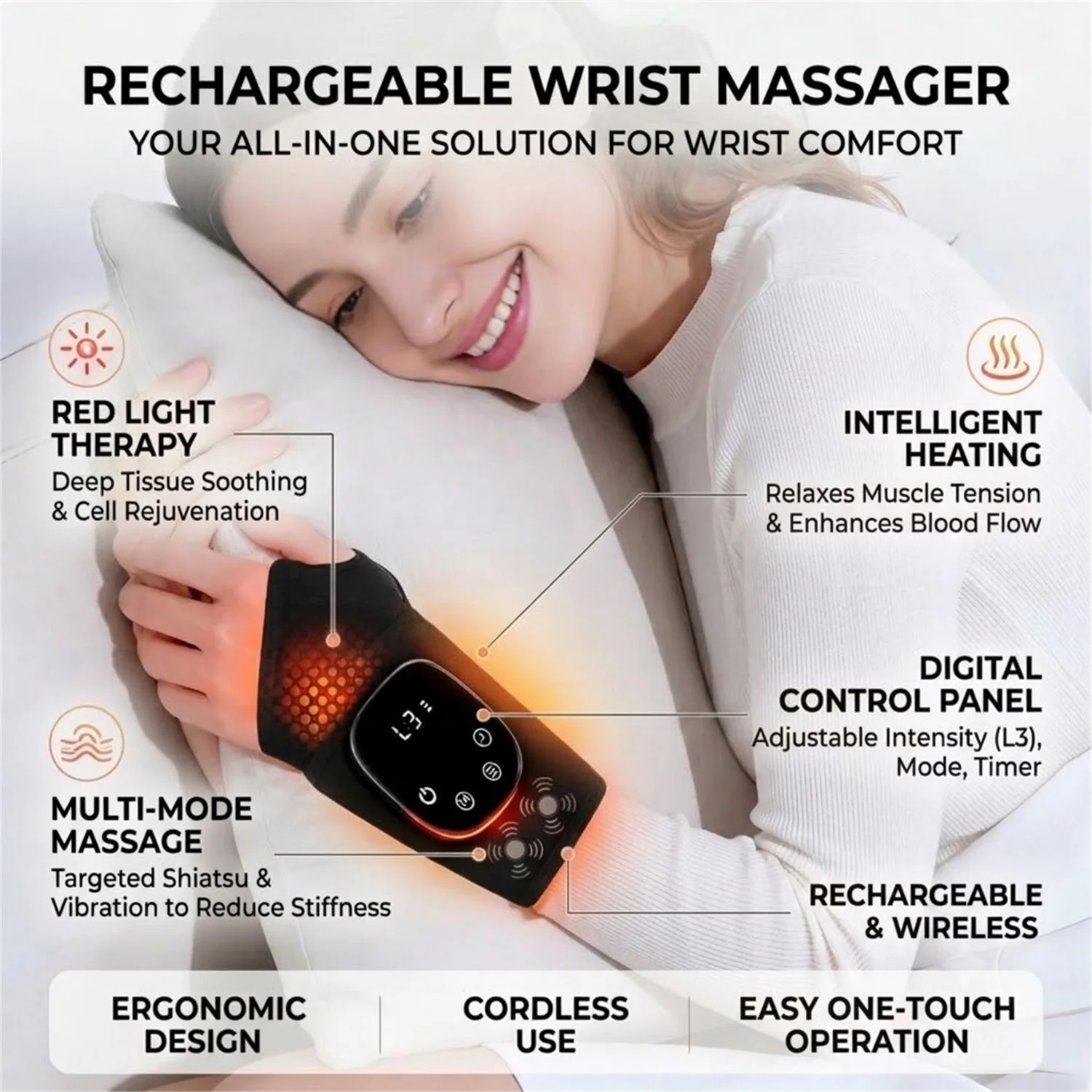 Electric Heating Wrist Guard Vibration Massage Hot Compress Wrist Brace Ankle Wrap Hand Foot Protector Rechargeable Wristband