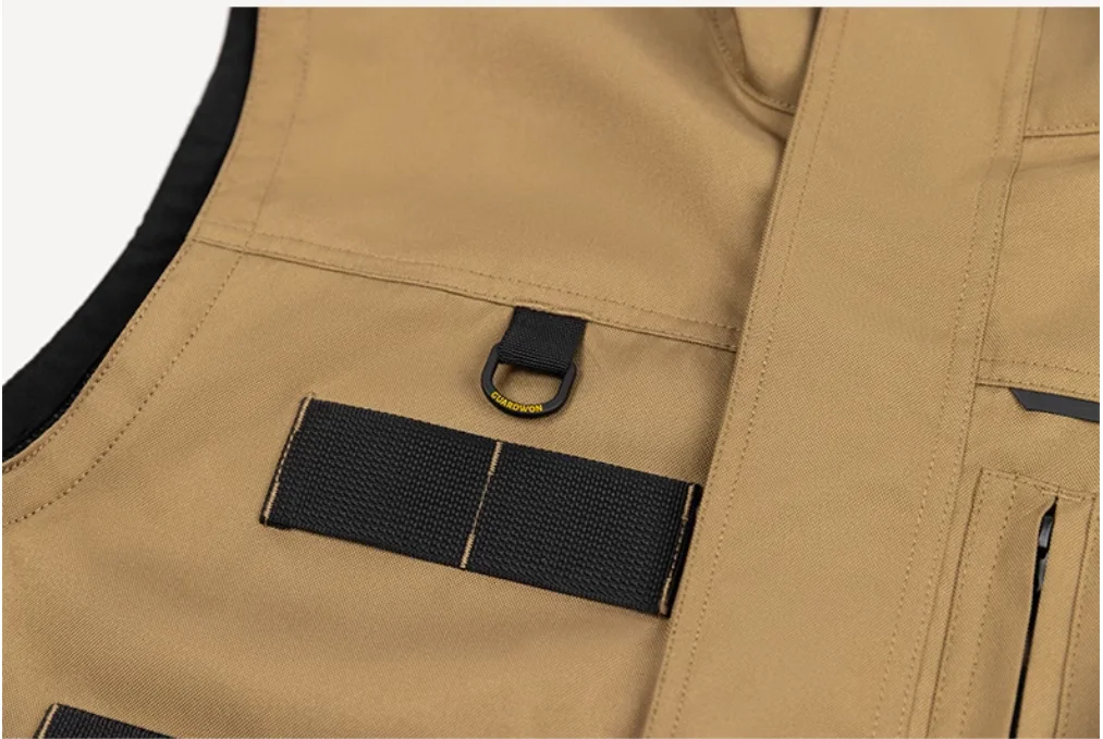 Gilet da lavoro kaki da uomo Gilet tascabile per attrezzi Artigiano falegname meccanico Gilet da lavoro abbigliamento da lavoro gilet cargo esterno gilet canotte cappotto