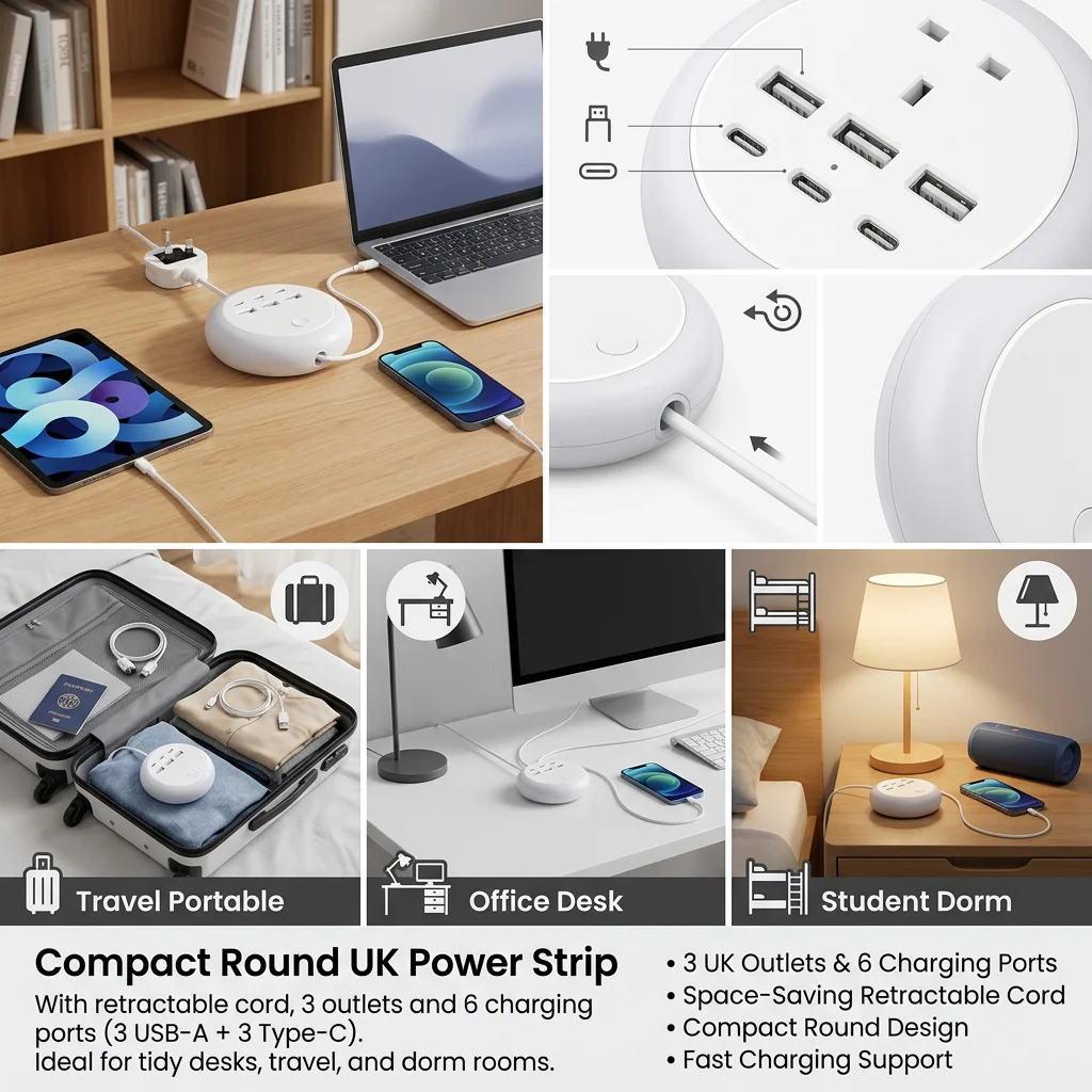 Fast Charging Power Strip Roun - đánh giá và giá Home Office Of Uk