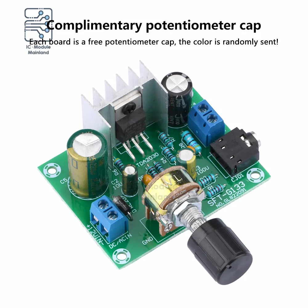 15W TDA2030A Amplifier Board Finished Hi-Fi Mono Wide Voltage 9-20V Single Power Supply Digital Audio Module