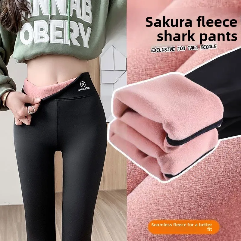 ارتفاع الخصر Thiened Fce اليوغا السراويل النسائية الخريف الشتاء عالية الخصر التخسيس البطن مطاطا arkskin طماق