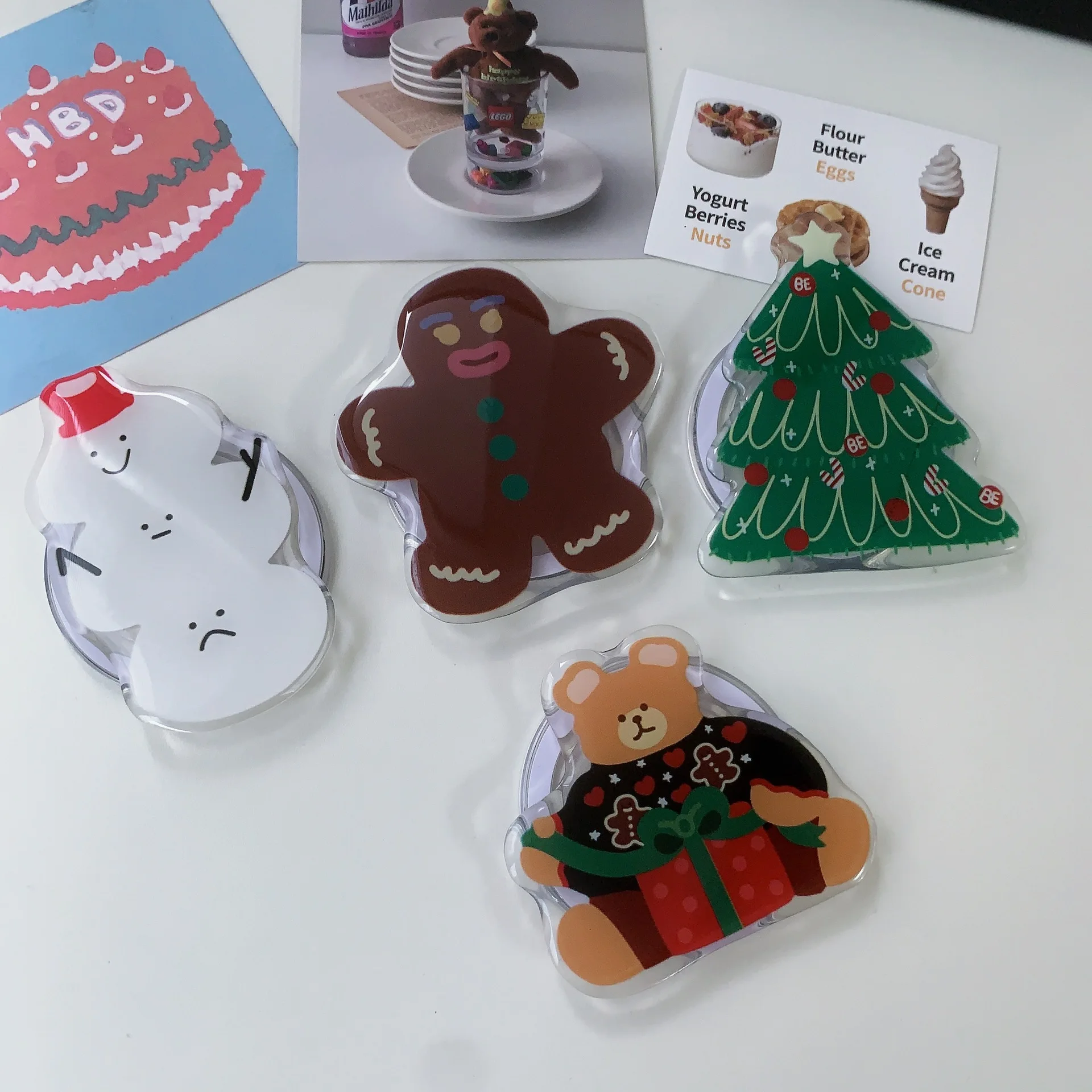 عنصر عيد الميلاد رجل الزنجبيل هدية دمية دب مناسبة ل Magsafe قوس مغناطيسي سطح المكتب كسول قطعة أثرية نموذج جديد