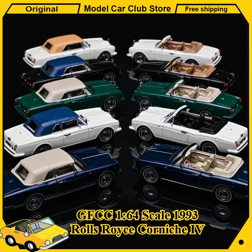 

Масштабная модель GFCC 1:64, 1993 Rolls Royce Corniche IV, двухдверный спортивный автомобиль с мягким верхом, из сплава, коллекционная миниатюра, игрушка для хобби, подарок