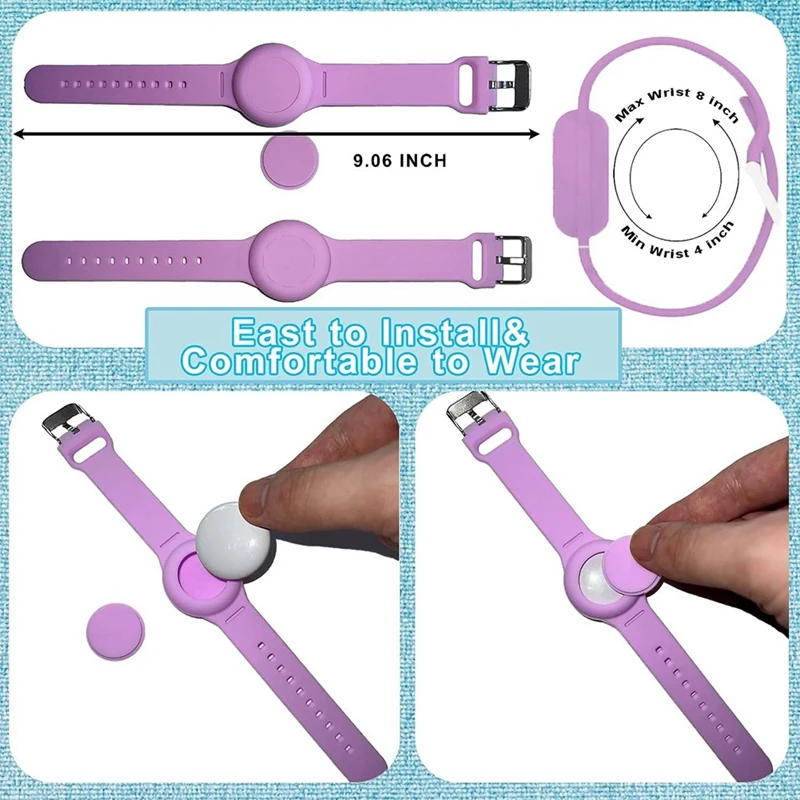 Bracelet étanche en silicone pour enfants, bracelet Air Tag, adapté pour Apple Watch Band (B)