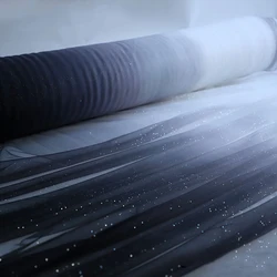 Black red gradient spray silver Sparkly Tulle wedding dress fabric Figure skating clothing children's dress veil fabric Designer