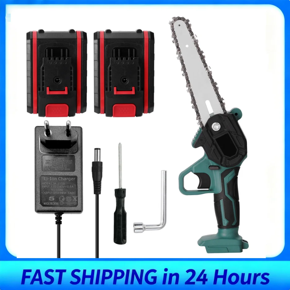 منشار تشذيب كهربائي صغير محمول 21 فولت 1200 مللي أمبير في الساعة، مقبض مريح، منشار كهربائي محمول لفروع الأشجار، استخدام الحديقة والفناء
