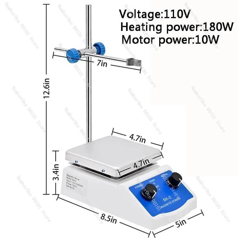 SH-2 Magnetic Stirrer With Heating Function Infinite Speed Control US UK AU EU Plug Laboratory Stirring Equipment