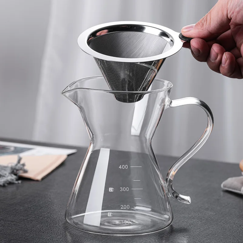 YWDL Hand Brewed Coffee Pot Set Home Ice Drip Sharing Pot With Filters Kitchen Coffeware Pour Over Coffee Drip Kettle