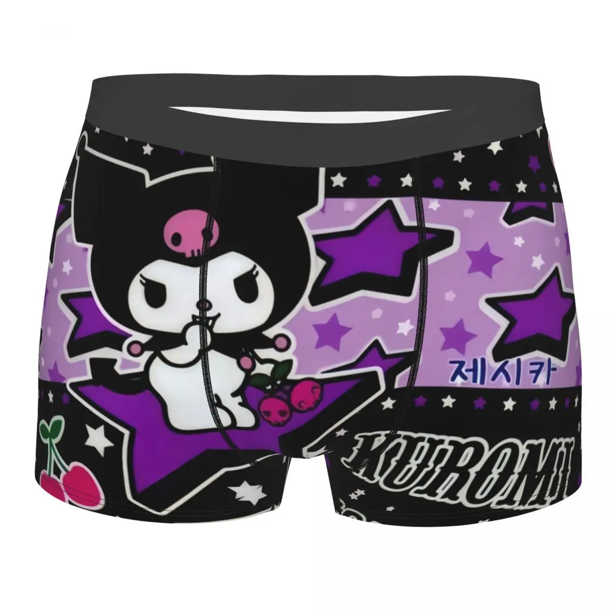 Custom Kuromi Sanrio Anime Underwear Men Stretch Boxer Briefs Shorts Panties Soft Underpants For Male