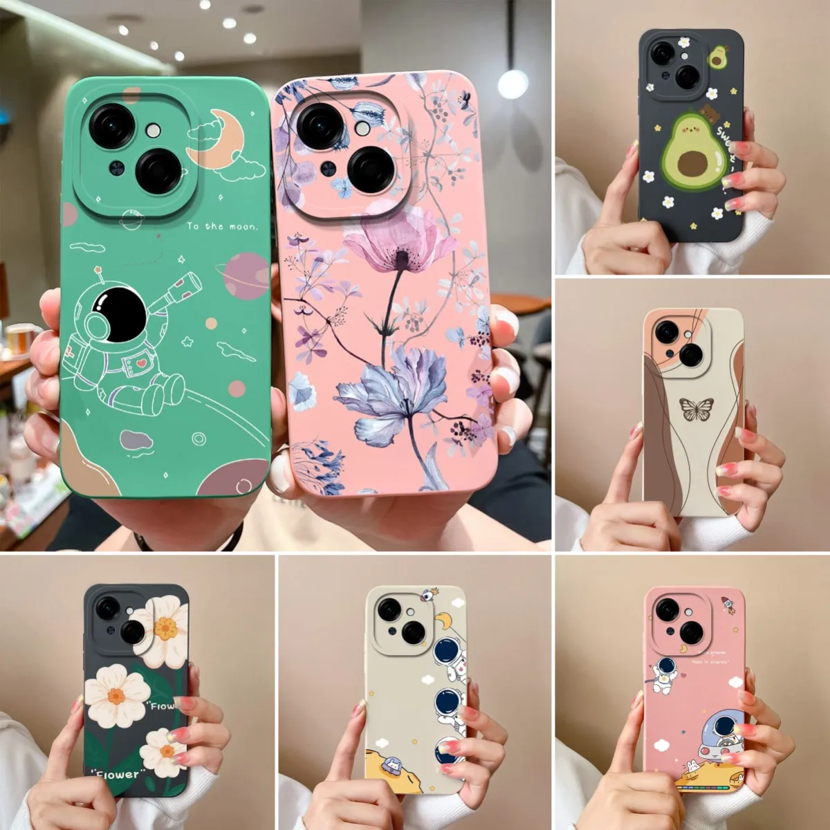 New Case For Tecno Spark Go 1 6.67 inches Literary Graceful Girl Liquid Silicone Lens Protection Bumper For Tecno SparkGo1 Capas