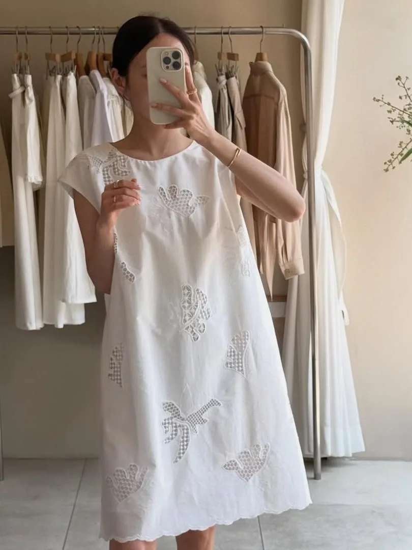 Retro Hooked Floral Svel Vest Dr Women's A-Line Ele  Skirt Korean Sle Ci Commute Summer New Design