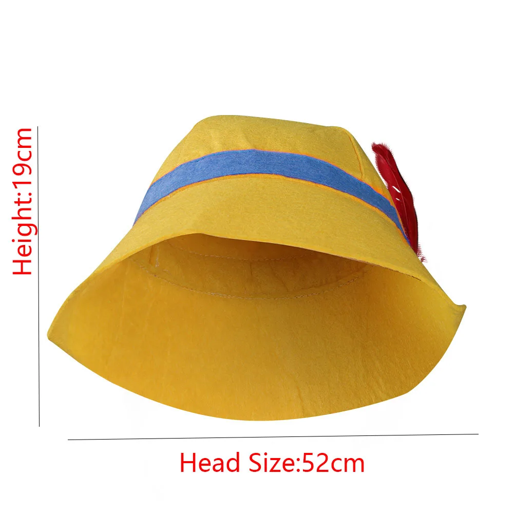 Kids Children Pino Cosplay Cchio Cap Hat Movie Costume Accessories Prop for Girls Boys Fancy Disguise Heawear Halloween Carnival