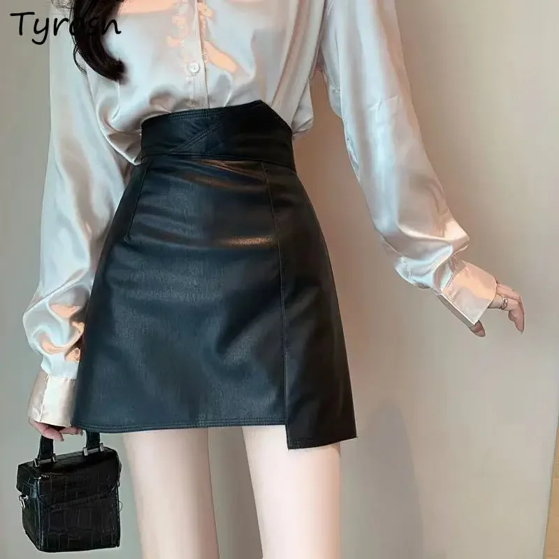 

Skirts Women Design Autumn Asymmetrical Elegant Fashion Leisure All-match Simple Sexy Solid Korean Style Comfortable Ladies New
