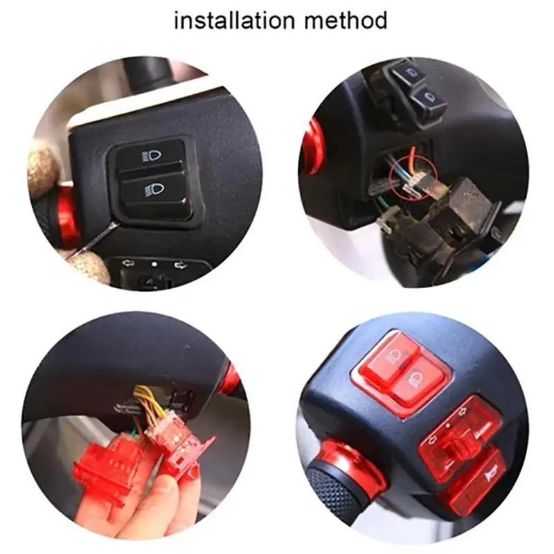 Transparent 5PCS Motorcycle Switch Button Set Universal Kit