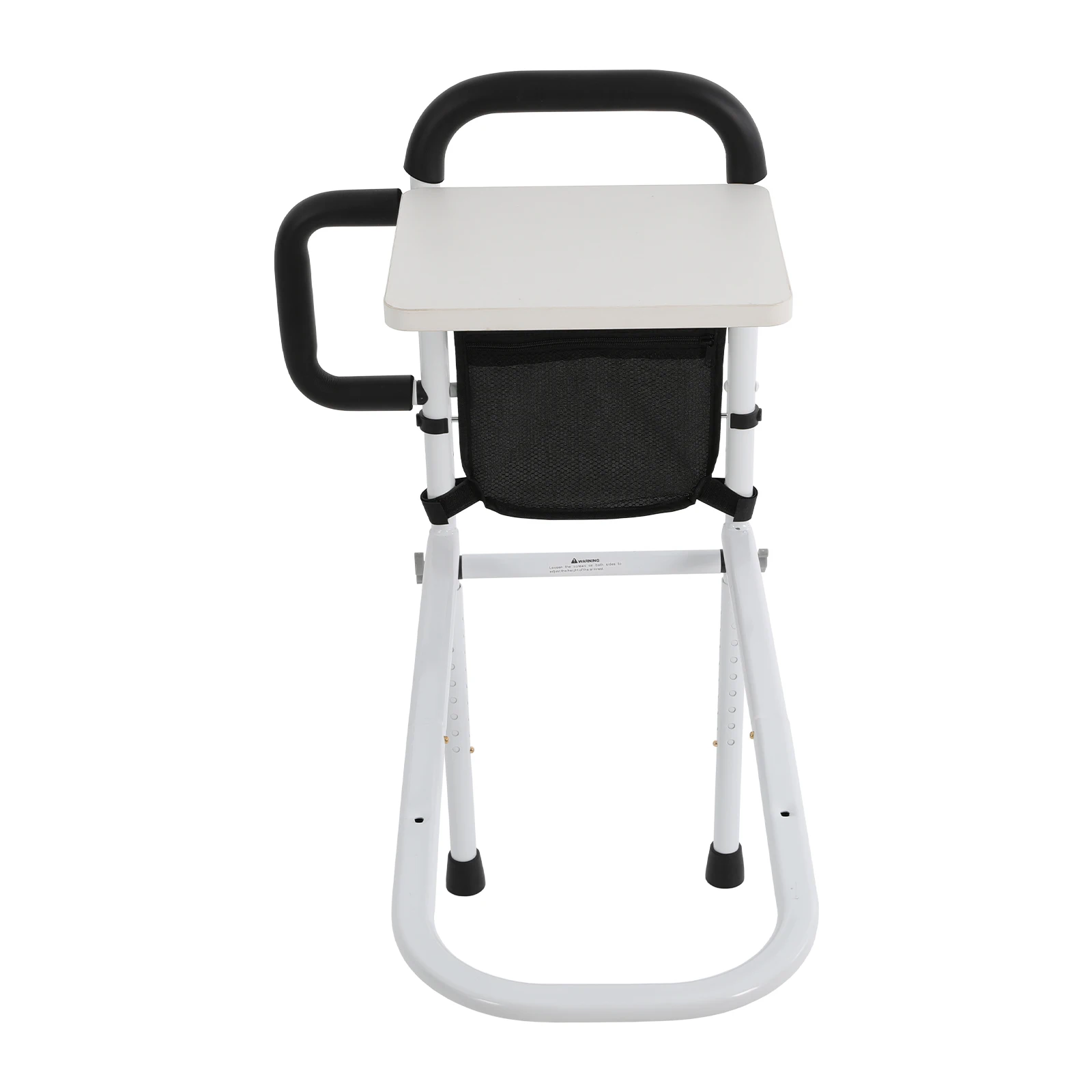 Pegangan Pengaman Tempat Tidur dengan Lampu Sensor, Alas Kaki, Pegangan Ganda, Meja Lipat untuk Lansia