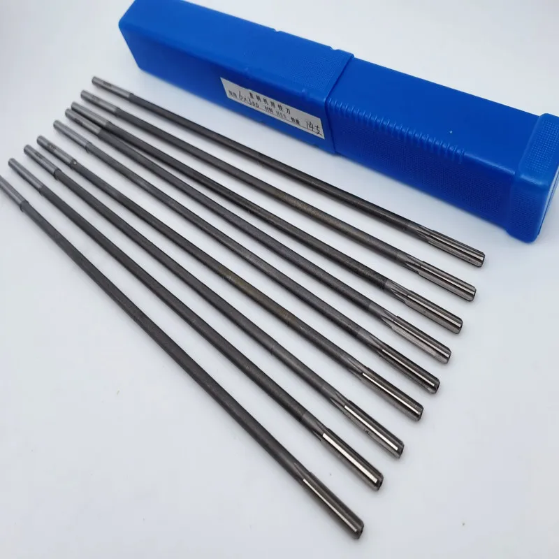 HSS H7 extended straight shank machine reamer 3-12mm, 100, 220, 300mm total length, suitable for mechanical chuck reamers