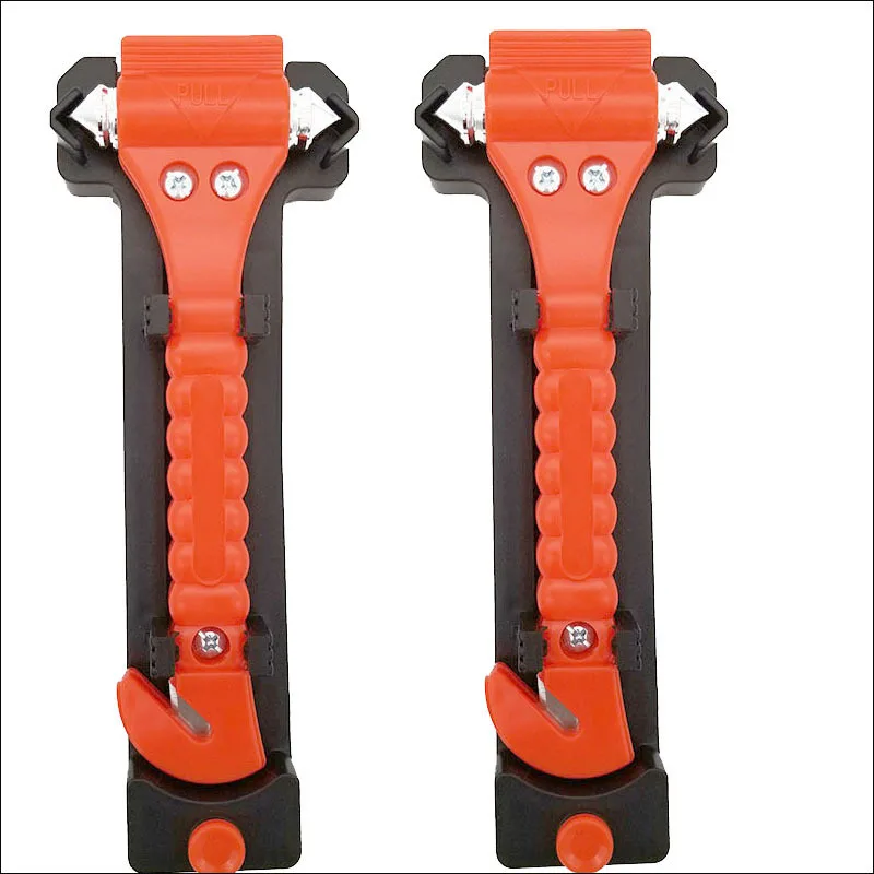 2 in 1 Mini Car Safety Hammer Life Saving Escape Emergency Hammer Seat Belt Cutter Window Glass Breaker Car Rescue Red Hammers