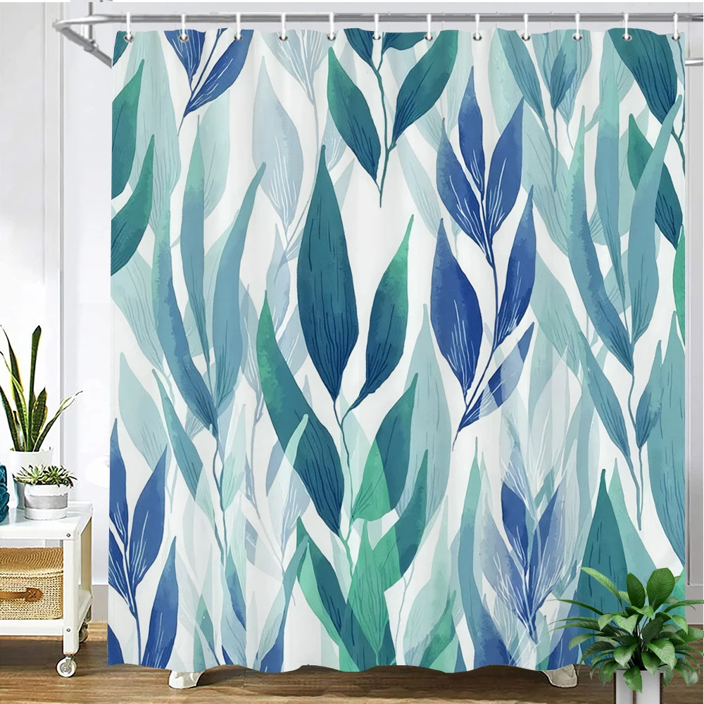 

Modern minimalist leaves style Shower Curtain 3D Printed Bathroom Curtains Bathtub Screen Polyester Fabric Home Decor Curtain
