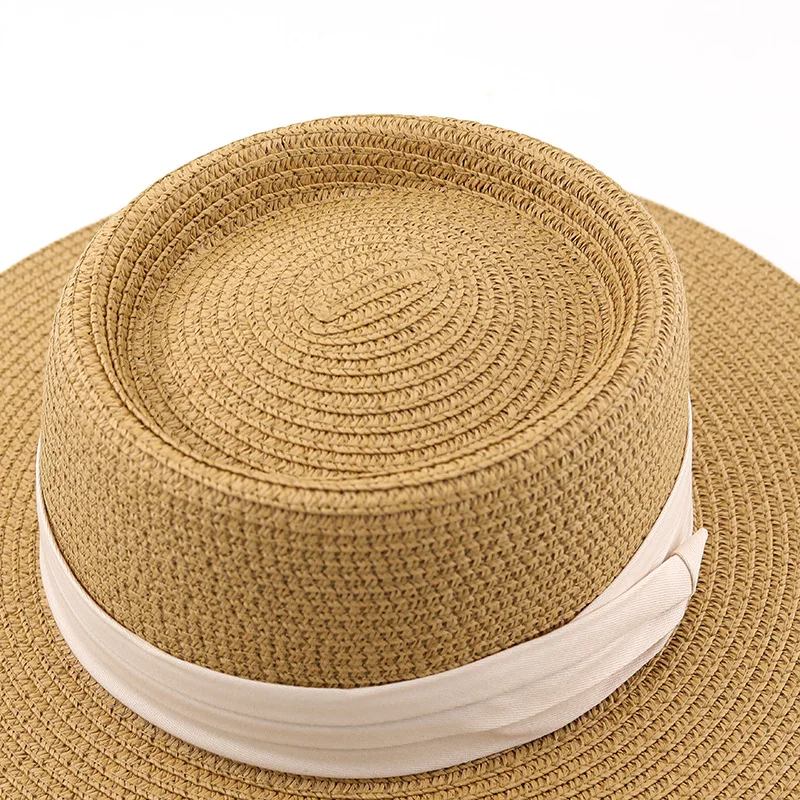 Straw hat, spring and summer vintage minimalist top hat, beach play, beach sunshade hat, woven straw sunshade hat