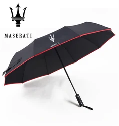 For Maserati Grecale Coupe Quattroporte GranTurismo Ghibli Levante MC20 Spyder Car Automatic Folding Windproof Sunshade Umbrella