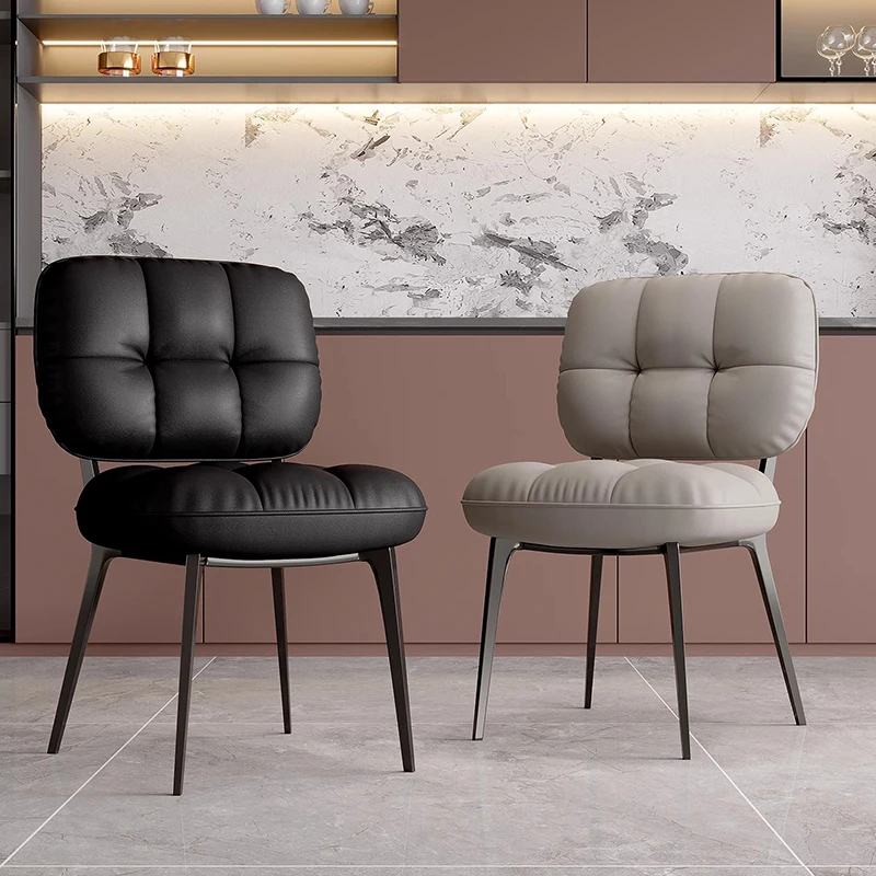 

Set Of 2 Italian Dining Chairs Minimalist Design Leather Upholstered Dining Chairs Ergonomic Comfortable Chaise House Furniture