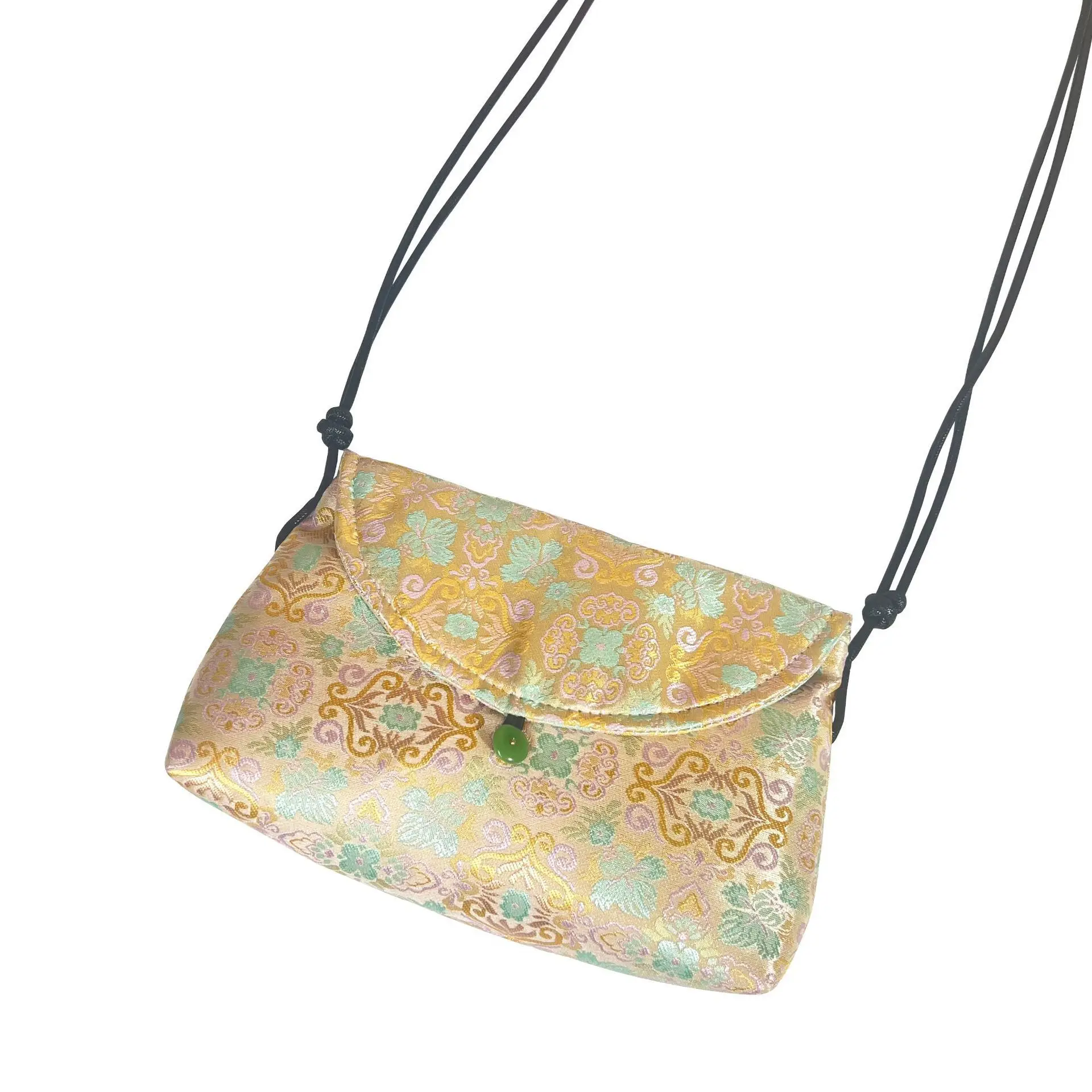 Capodanno cinese Rosso Autunno/Inverno Nuovo stile Borsa a tracolla in broccato intrecciato cinese Nuova borsa versatile per cellulare in stile cinese P1