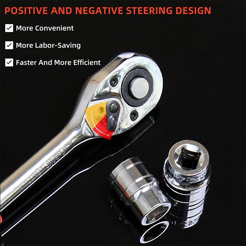 New Upgrade Wrench Socket Set Hardware Car Boat Motorcycle Bicycle Repairing Tool Short Socket Ratchet Auto Repair Tools Hand view 3