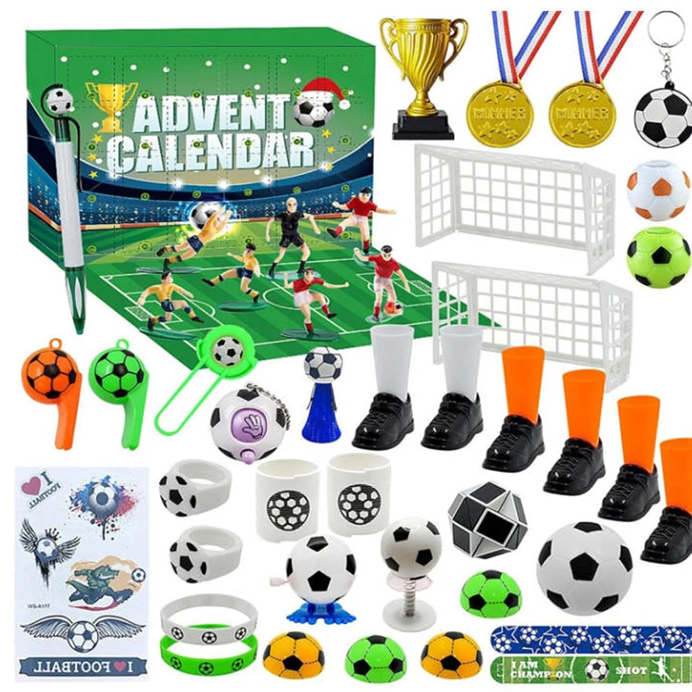 Soccer 24 Days Christmas Countdown Calendar Soccer Party Favors Xmas Countdown Calendar Surprise Gifts for Little Soccer Fans