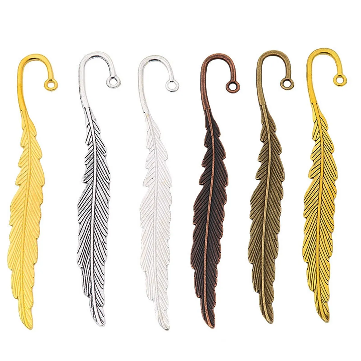 Leaf Plant Metal Bookmarks Marque de Page Gold Copper Bronze Silver Tone Jewelry DIY Findings 113x16mm