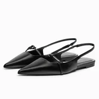 2024 Summer New Style Pointed Toe Comfortable Casual Solid Color Flat Shoes Shallow Mouth Breathable Sandals NO: 8813 - Image 4