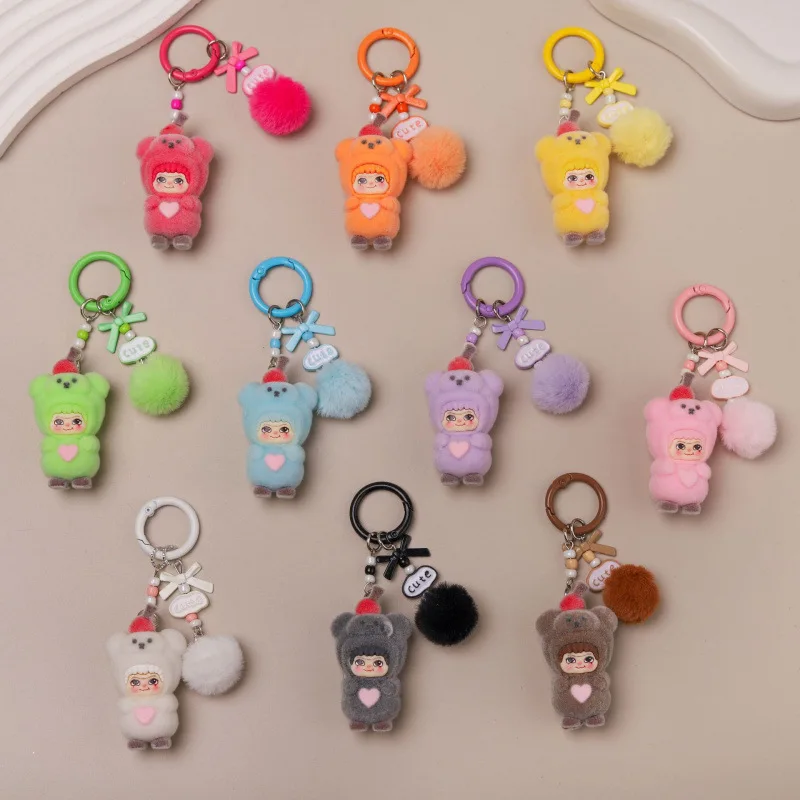 

1PCS Bear Kobo name tag keychain cute figurine doll handbag pendant night market stall small goods