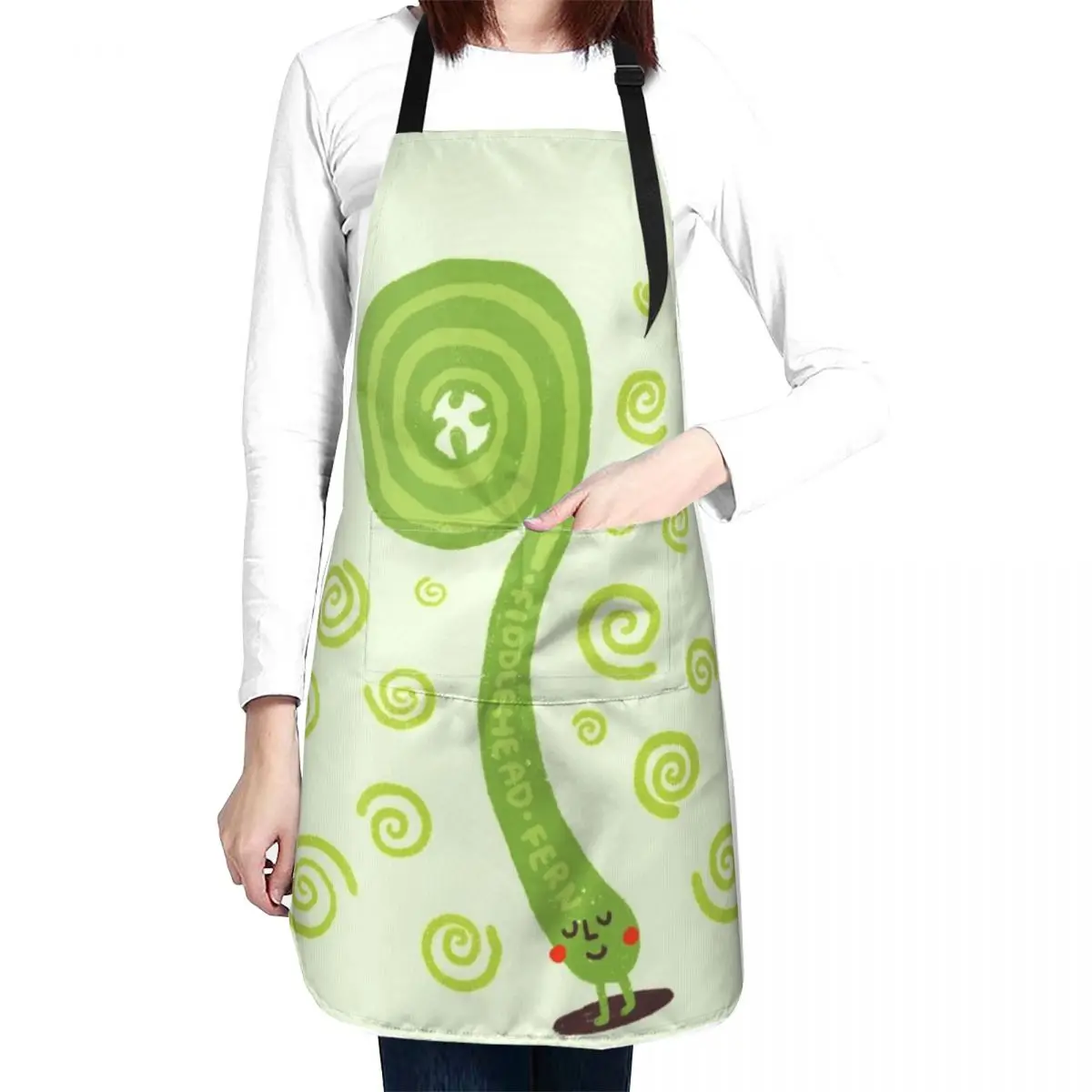 Fiddlehead fern Apron Waterproof Kitchen For Women Ladies Cleaning Products For Home Apron