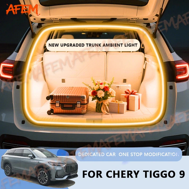 FOR CHERY TIGGO 9 Trunk light modification light Atmosphere lights White warm white Rear Trunk LED Light Bar