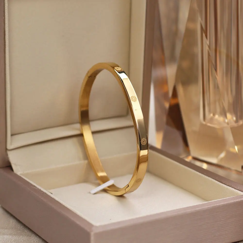 Best-Selling Jewelry Sun Graphics Stainless Steel Bracelets Parent-Child Series Love Bangle for Women Party Gifts Wholesale