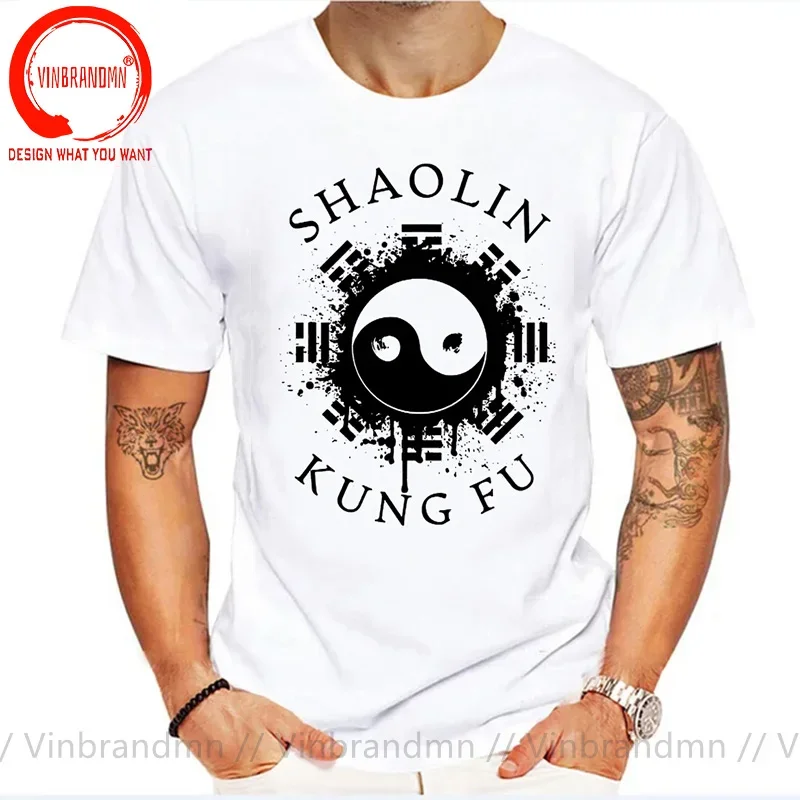 Trendy Fashion Splash Ink Design MMA Shaolin Kung Fu Martial Arts Training T Shirt men Chinese Tai Chi Wushu Wing Chun T-shirt