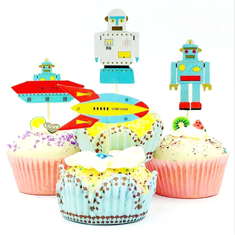 Robot Game Themed Birthday Decorations Disposable Tableware Paper Plate Cups Napkins Robot Foil Balloon Kids Birthday Decoration