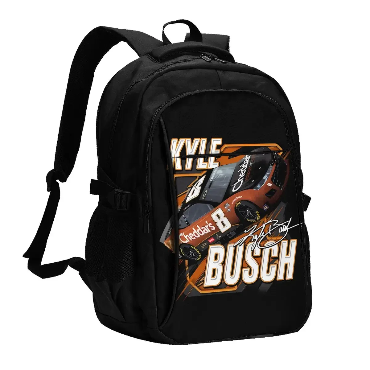 Kyle Busch 8 Travel Laptop Backpack, Business Water Resistant Laptop Backpack with USB Charging Port, College Bag for Men Women