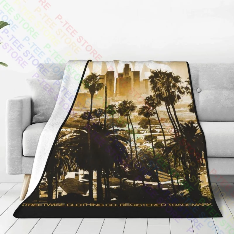 Streetwise Jungle Los Angeles Palm Blanket Casual Flannel All Season Bedding Throws Mechanical Wash