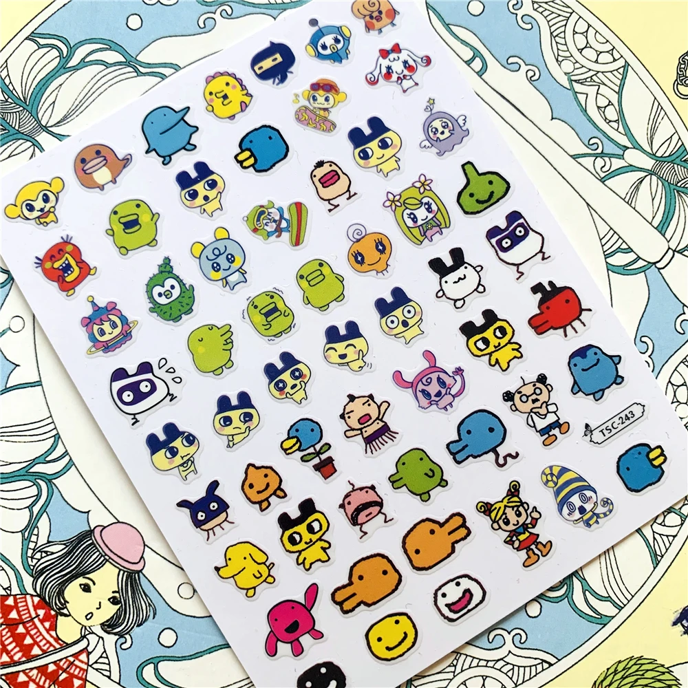 TSC-247 อะนิเมะการ์ตูนเต่าปลาตัวตลกเพนกวิน DIY 3D กลับกาวสติ๊กเกอร์เล็บสติ๊กเกอร์ Sliders เครื่องประดับเล็บตกแต่ง