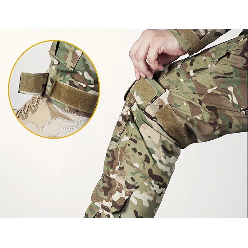 Taktische Uniform Camo Multicam Shirts Cargohose Herren Scharfschützen-Jagdkleidung Kampf-Militär-Armee-Trainingsanzüge Verschleißfest – Detail 9