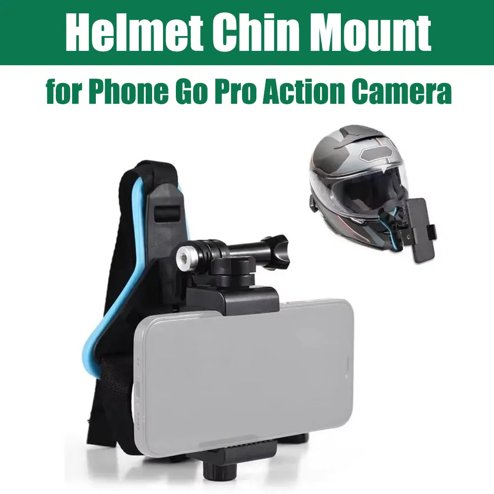 Helmet Chin Mount for Phone Go Pro Action Camera Motorcycle Strap Holder Cycling Mobile Phone Holder Camera Chin Bracket