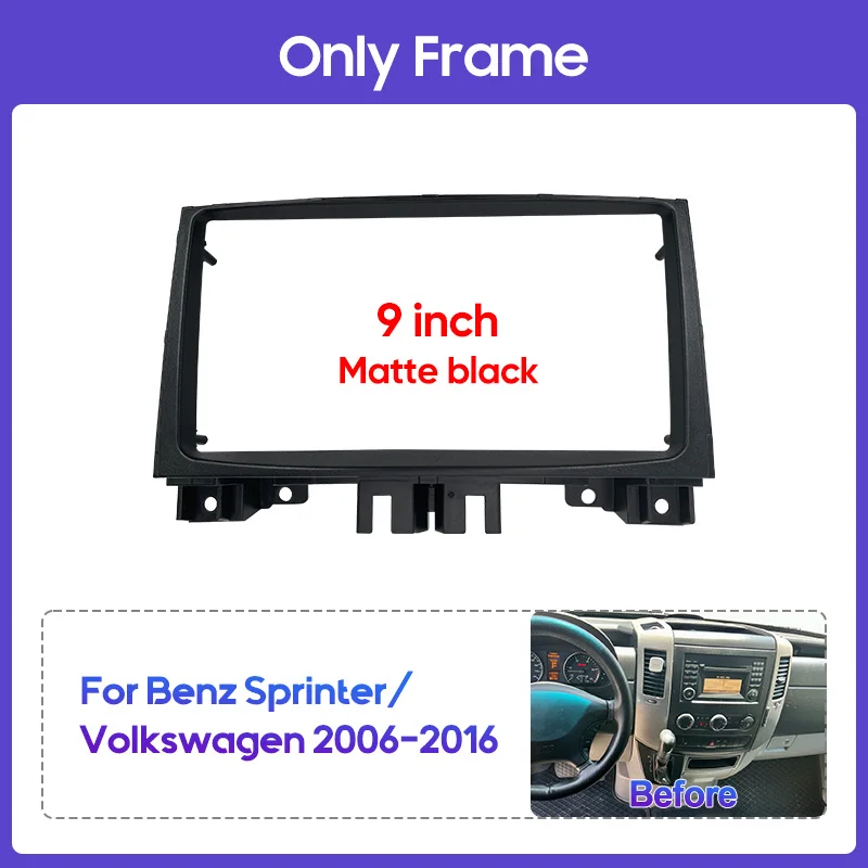 QSZN 9/10 Inch Car Frame Fascia For BENZ Sprinter vw crafter 2006-2016 Android Radio dvd Plastic Panel Dash Trim Kit Frame