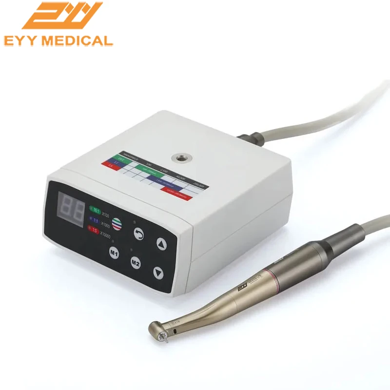 Dental 1-1/1-5 Fiber Optic LED Contra Angle Handpiece Dentist Brushless Micromotor E-Generator Motor Polishing Teeth Machine