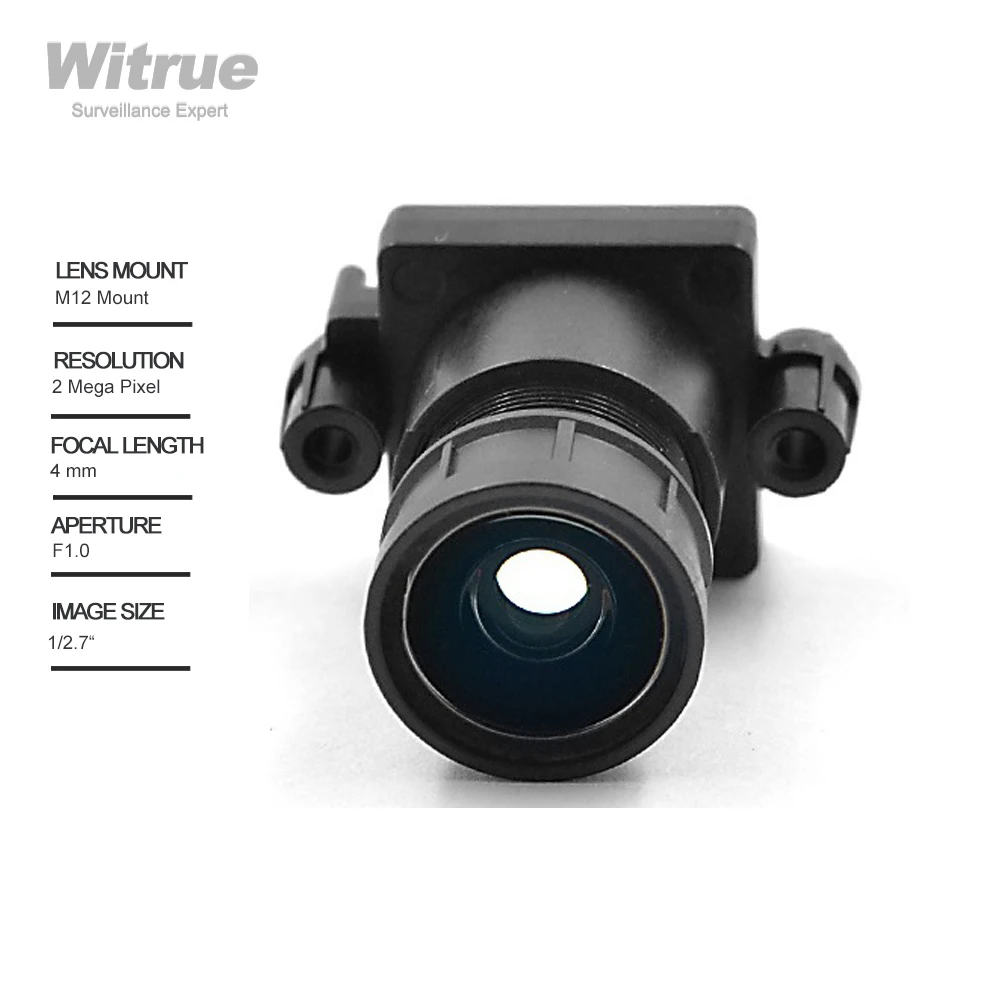 Camera Lens CCTV Mount M12 4MM F1.0 HD 1080P 2MP with IR Filter Full Color Day and Night for Surveillance Security Cameras