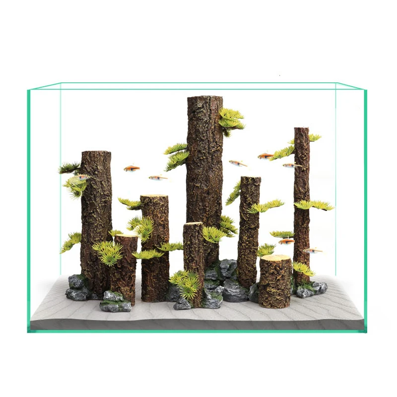 Aquarium Simulation Tree Trunk Driftwood Fish Tank Resin Sinking Wood Aquatic Plant Water Grass Tank Rainforest Landscaping Tree