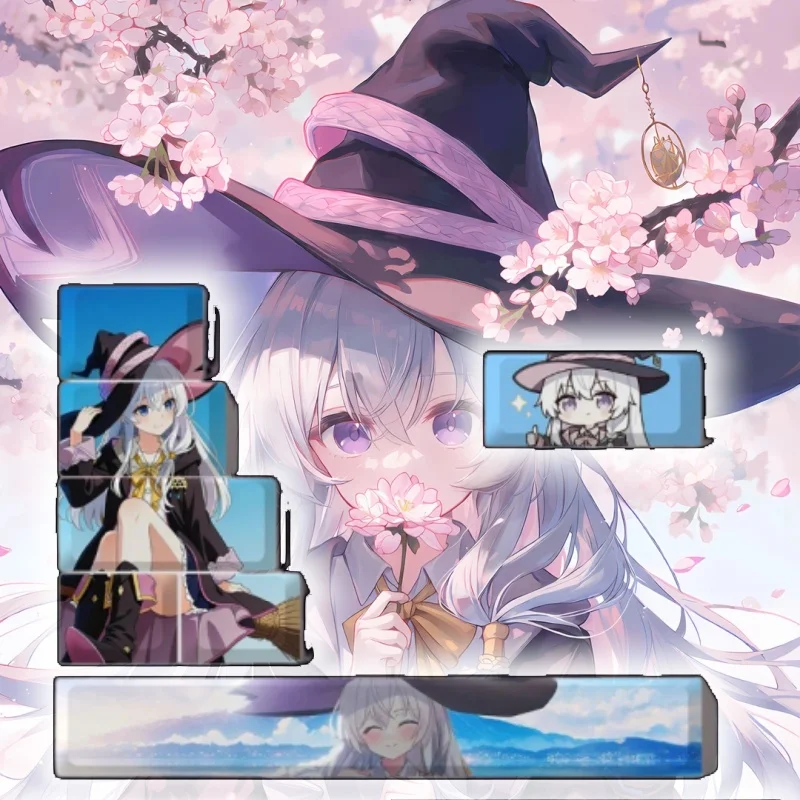 Original Elaina Theme Anime Keycap Mechanical Keyboard PBT Customized Cute Keycap PC Game Keyboard Accessories Gift Collection
