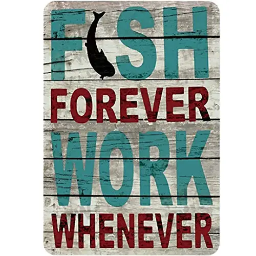 

Оригинальный ретро дизайн Fish Forever жестяные металлические знаки настенное искусство | Толстая жестяная плита печать плакатов настенное украшение